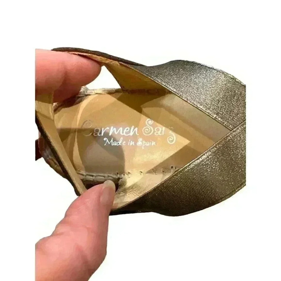 Carmen Saiz metallic espadrilles size 38, EUC, made in Spain - Picture 3 of 5